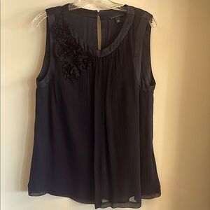 Banana Republic Black Embellished Sleeveless Blouse